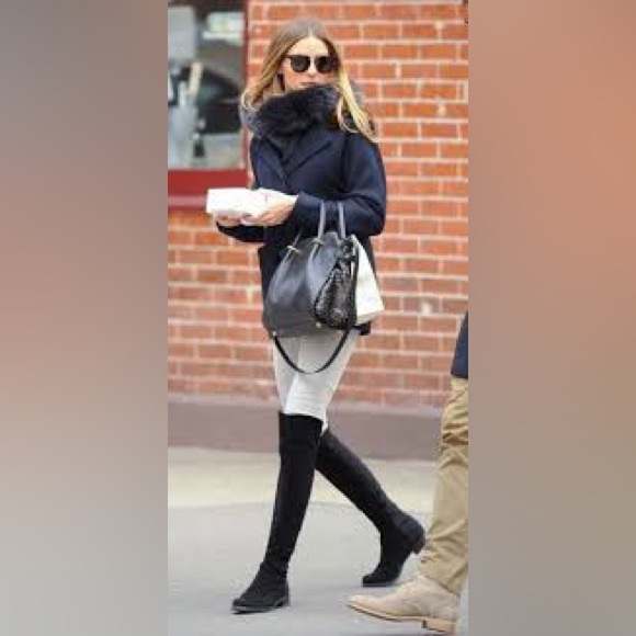 STUART WEITZMAN ALLGOOD BLACK OTK SUEDE STRETCH BOOT 9 - Picture 12 of 12